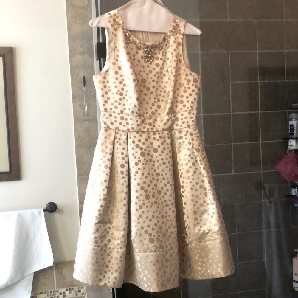 Beautiful champagne rose gold Eliza J formal!